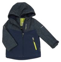 Tmavomodro-melírovaná softshellová bunda s kapucí C&A