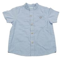 Světlemodrá lněná košile Vertbaudet