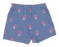 Modré květované bavlněné kraťasy George