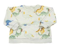 Bílá mikina s dinosaury