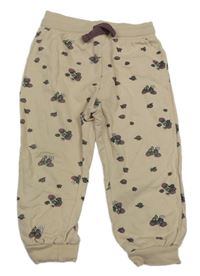 Béžové tepláky s malinami So Cute