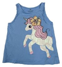 Modrý top s jednorožcem H&M