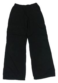 Černé plátěné cargo kalhoty H&M