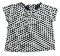 Bílo-černé vzorované tričko se srdíčky Matalan