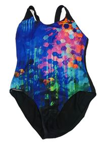 Černo-barevné jednodílné plavky Speedo