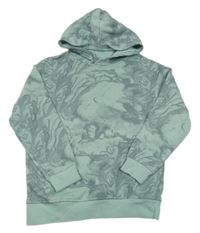 Zeleno-šedá vzorovaná mikina s kapucí H&M