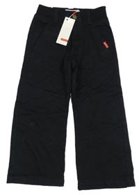 Nové - černé plátěné podšité kalhoty s úpletovým pasem Name it