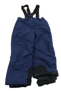 Tmavomodré šusťákové funkční oteplovačky s kšandami Crivit