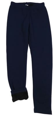 Tmavomodré zateplené legíny Yigga