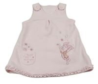 Světlerůžové laclové fleecové šaty s prasátkem George
