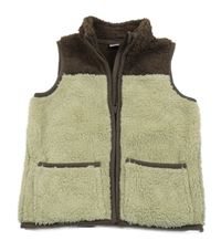 Béžovo-hnědá chlupatá podšitá vesta Tu