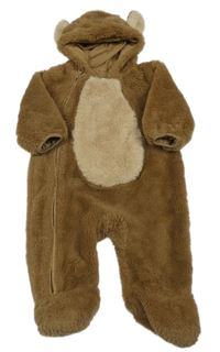 Hnědá kožešinová podšitá kombinéza s kapucí M&S