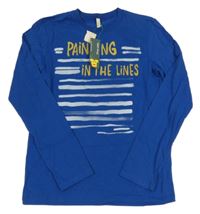 Nové - modré triko s nápisem Benetton