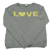 Šedý lehký svetr s nápisem S. Oliver