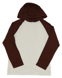 Bílo-vínové triko s kapucí M&S