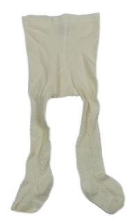 Smetanové vzorované punčocháče H&M