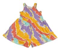 Žluto-fialový vzorovaný kraťasový overal Next