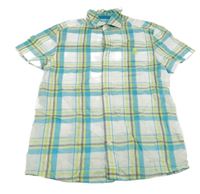 Bílo-modro-zelená kostkovaná košile Cherokee