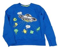 Modrá lehká mikina s potiskem 