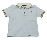 Světlemodré melírované polo tričko 