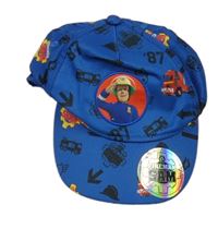Modrá vzorovaná kšiltovka s hasičem Samem 