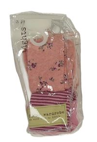 Nové - 2x punčocháče - růžové květované + růžové pruhované Next