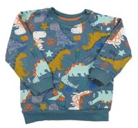 Tmavomodrá mikina s barevnými dinosaury Nutmeg