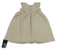 Nové  - béžovo-bílé pruhované šaty s volánky 