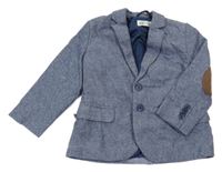 Tmavomodré melírované společenské sako H&M