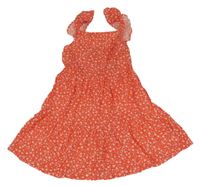 Červeno-bílé květované lehké šaty Primark
