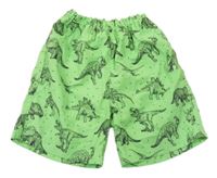 Zelené plážové kraťasy s dinosaury 