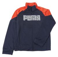 Tmavomodro-červená sportovní propínací mikina s logem Puma