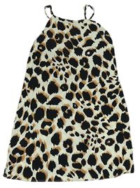 Béžovo-černo-hnědé lehké šaty s leopardím vzorem George