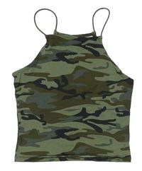 Khaki army crop top E-Vie
