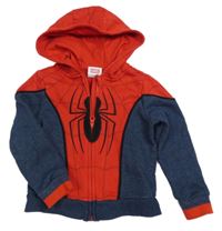 Červeno-tmavomodrá propínací mikina s kapucí - Spiderman Marvel