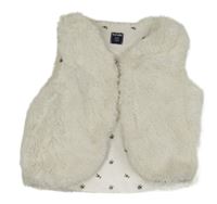 Bílá kožešinová podšitá vesta 