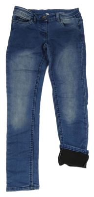 Modré teplákové skinny zateplené rifle Yigga