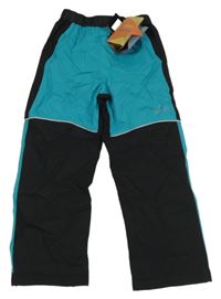 Černo-modrozelené šusťákové outdoorové kalhoty Normani 