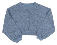 Modrá květovaná crop mikina Creeks