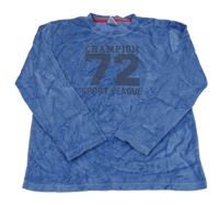 Modré plyšové pyžamové triko s číslem Alive