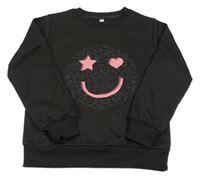 Černá mikina se smajlíkem 