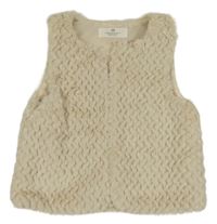 Béžová kožešinová podšitá vesta H&M
