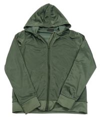 Tmavozelená propínací sportovní mikina s kapucí Ergeenomixx