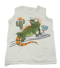 Bílé tílko s ještěrkou C&A