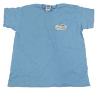 Světlemodré tričko s výšivkou Fruit of the Loom