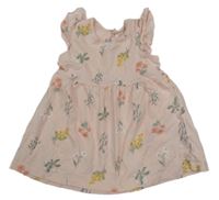 Světlerůžové květované šaty H&M