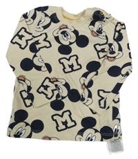 Béžovo-tmavomodré triko s Mickeym Disney