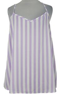 Dámský lila-bílý pruhovaný top Primark 