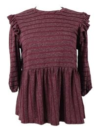 Dámské vínové pruhované peplum triko George 