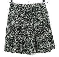 Dámská černo-bílá vzorovaná sukně 